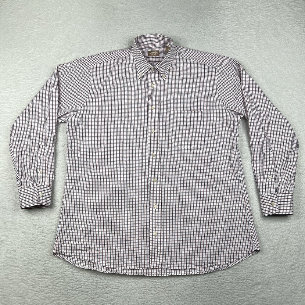 Vintage Gitman Bros Shirt Mens 17 35 Blue Red Check Long Sleeve Made In USA